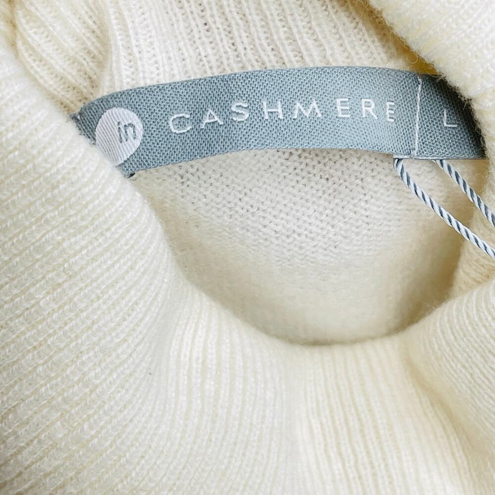 in Cashmere women’s 100% Cashmere turtleneck tank sweater L whisper white New - Picture 4 of 10